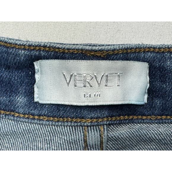 Vervet Blue Women's Distressed Straight Blue Stretch Denim Jeans - Size 26x27.5 - Picture 3 of 5